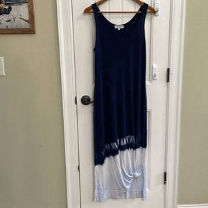 ⭐️MICHAEL STARS navy blue tie dye bottom maxi dress.